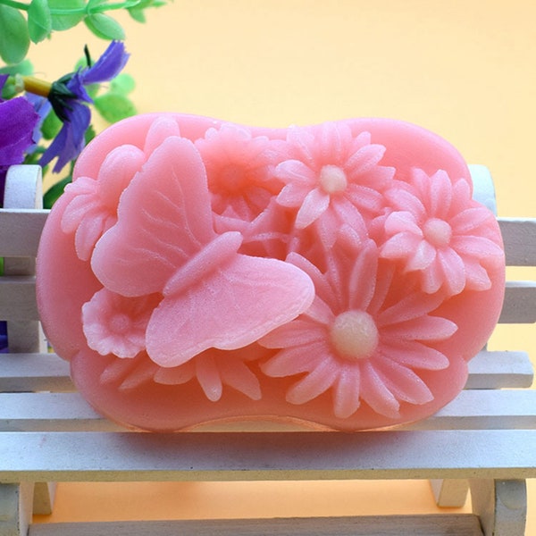 Silicone Soap Bar Mold Lovely Flowers Soap Mould Handmade Lotion Bar Making Tool