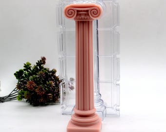 Molde 3D para velas de pilar romano: Molde de plástico para velas, herramienta para manualidades con cera