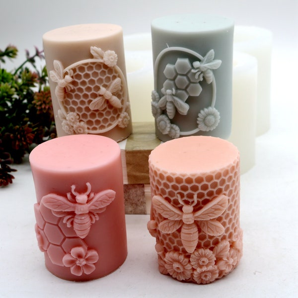 Silicone Pillar Candle Mold, Honeycomb Bee Candle Mould, Scented Candles Making