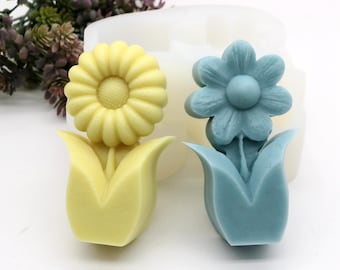 Korean Scented Candles Mold Silicone Flower Mould Wax Candles Soap Making Tool 3 Style