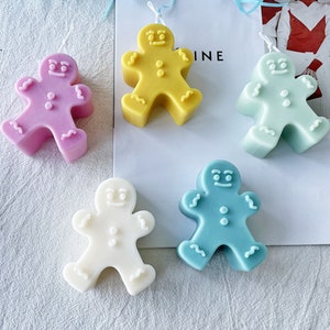 Silicone Gingerbread Man Mold Handmade Cookies Chocolate Wax Candles Making Tools