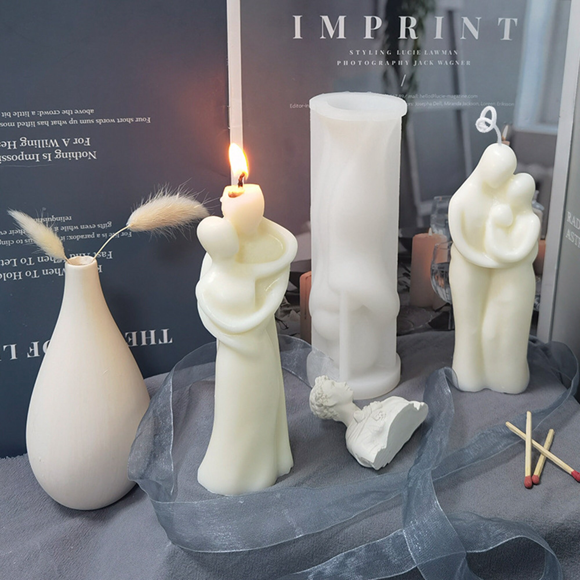 Stampo per candele in silicone a tema vita, cera di soia fatta a mano,  candele di cera d'api, ornamenti in resina, strumento per la creazione di 5  design -  Italia