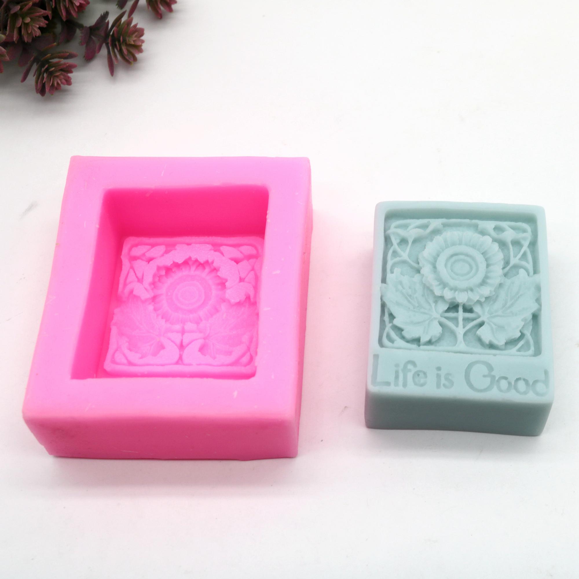 TDHDIKE 4 Stampi In Silicone Per Sapone E Cottura – 6 Cavità Colorate (Blu, Rosa, Verde, Viola) – Flessibili, Riutilizzabili, Adatti A Forno E Microonde - 2
