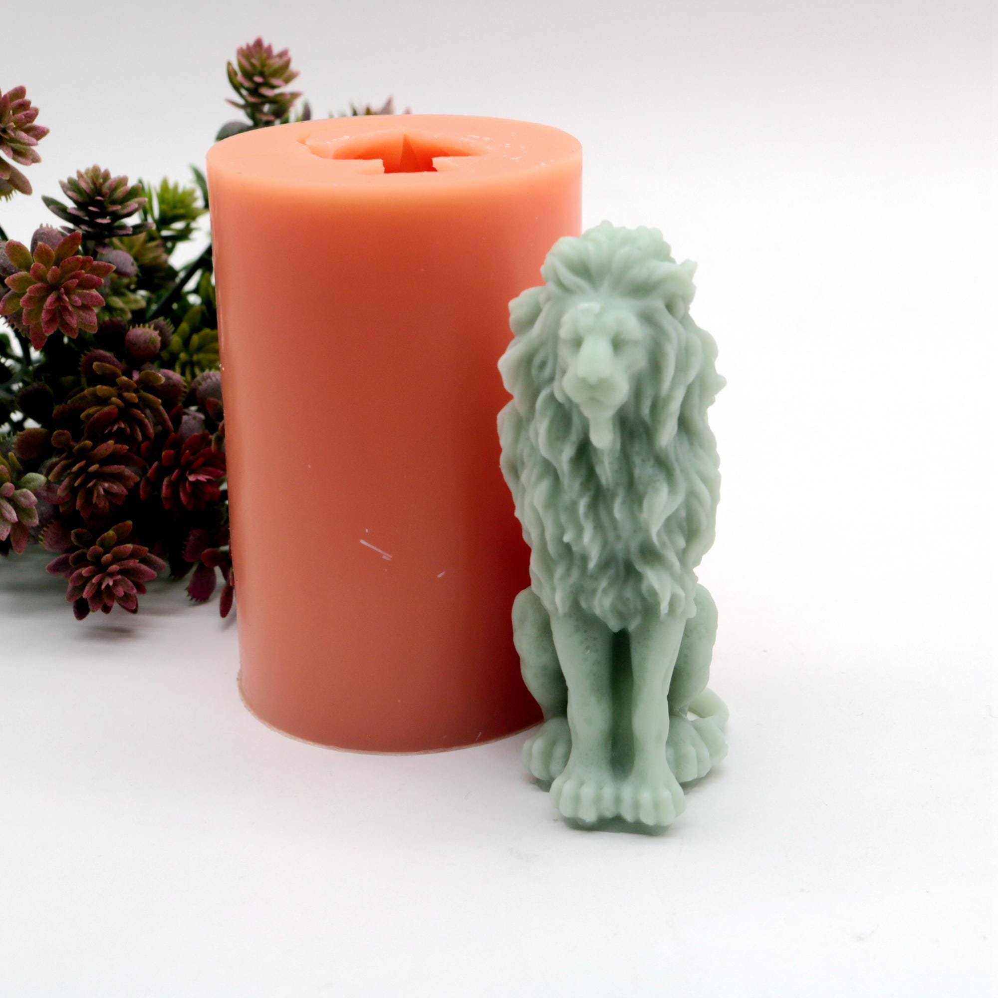 Moule à Bougie En Silicone Lion Mignon, 1 Pièce, Savon Fait à La Main, Plâtre D'aromathérapie, Kit De Fabrication De Résine, Bricolage