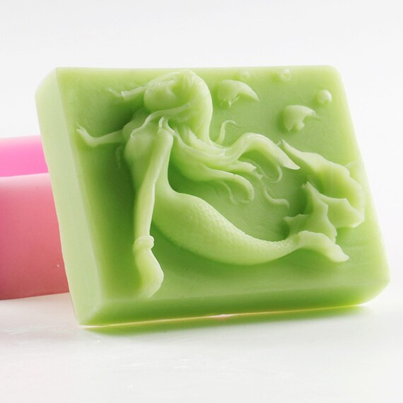 Lovely Mermaid Soap Mold Silicone Lotion Bar Mold Handmade Etsy