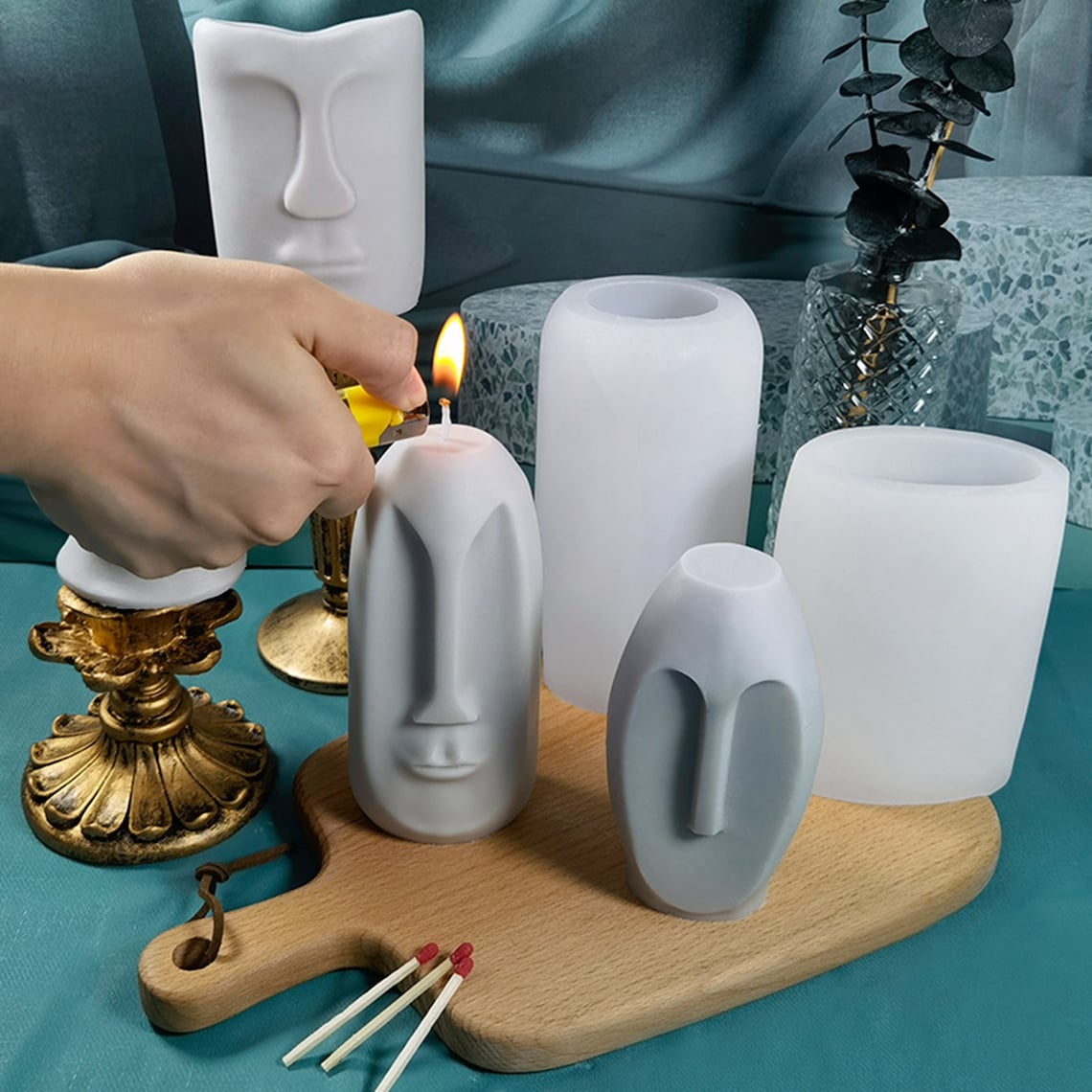 Abstract Candle Mold Homemade Scented Candle Mold Plaster Mold Etsy