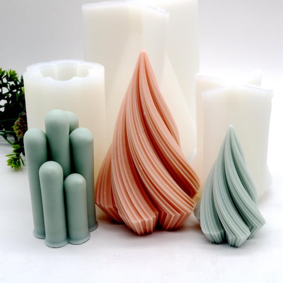 Cone Silikon-Kerzenform: Spiral- und Geometrische Kerze, Seife, Gipsharzdekoration, die 3 Stile herstellt