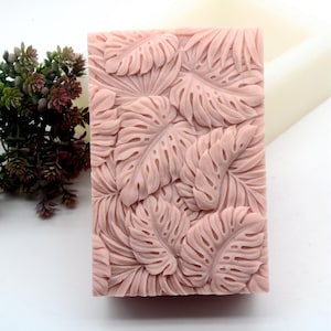 Large Frond Silicone Soap Mold: Rectangle Leaf Design, Soap Making Tool