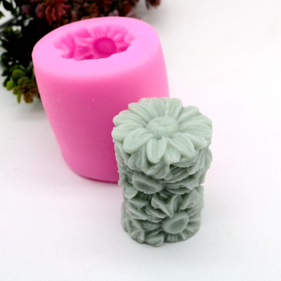 Lot De 6 Moules Silicone 3D Fleurs Roses - Parfait Pour Bougies, Savon, Chocolat, Fondant Et Gâteaux