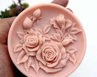 Stampo Artigianale In Silicone Per Sapone E Artigianato - Forma Di Rosa Media/Grande, Oggetto Riprodotto 7,5x8,4 Cm, Resistente Da -50° A +180°
