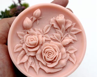 Stampo Artigianale In Silicone Per Sapone E Artigianato - Forma Di Rosa Media/Grande, Oggetto Riprodotto 7,5x8,4 Cm, Resistente Da -50° A +180°