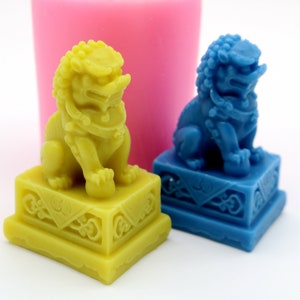 Stone Lion Silicone Mold For Candle Plaster Soap Resin Ornaments Decoration DIY