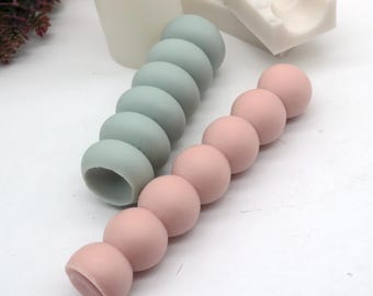 Beading Shaped Silicone Candle Mold  For Wax Scented Candles Making Tool 2 Style