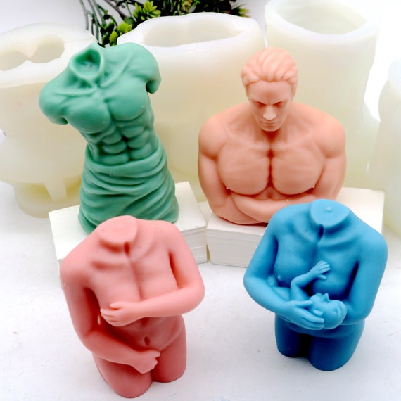 Silicone Body Mold: Wax Candle, Plaster & Resin DIY Tool 4 Style