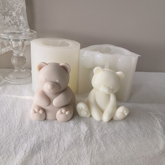 Precioso molde de oso de silicona para velas aromáticas hechas a mano,  herramienta para hacer adornos, 2 estilos -  España