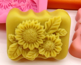 Molde de silicone para sabonete, molde para barra de loção, ferramenta para fazer sabonete, suprimentos com padrão de flores
