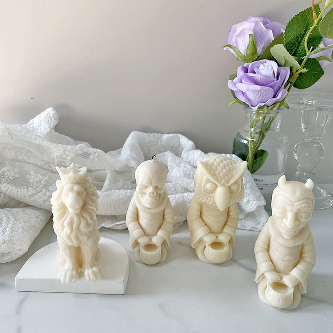 Silicone Zombies Mold Skull Lion Mold for Handmade Candles Epoxy Resin