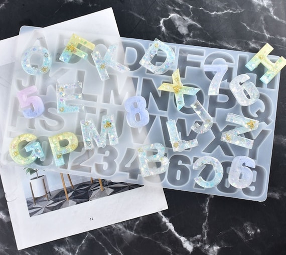 3D Silikon Epoxidharz Form Alphabet und Zahlen Für Anhänger  Schlüsselanhänger Ohrringe Ornamente DIY Brief Handwerk - .de