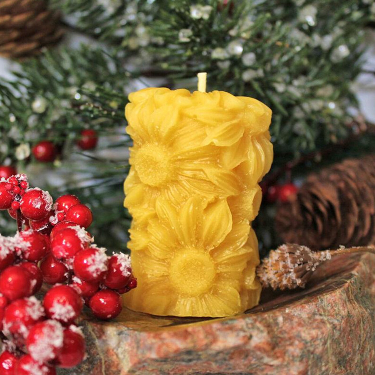 Silicone Candles Mold Pillar Flower Candle Mold Handmade Soy Etsy