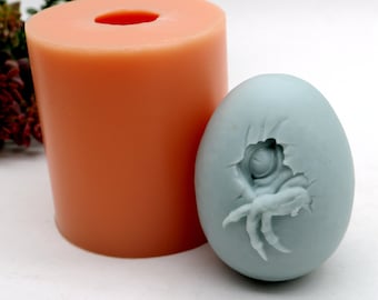 Molde de silicona para huevos de dinosaurio para velas perfumadas, jabón, adornos de resina, herramienta para Halloween.