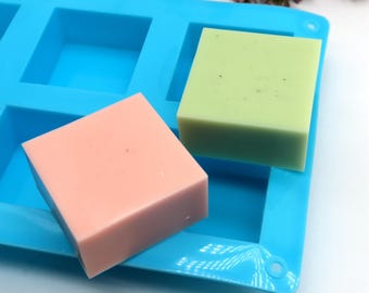 Silicone Square Soap Mould of 6 Cavities Lotion Bar Soap Shampoo Making Tool DIY