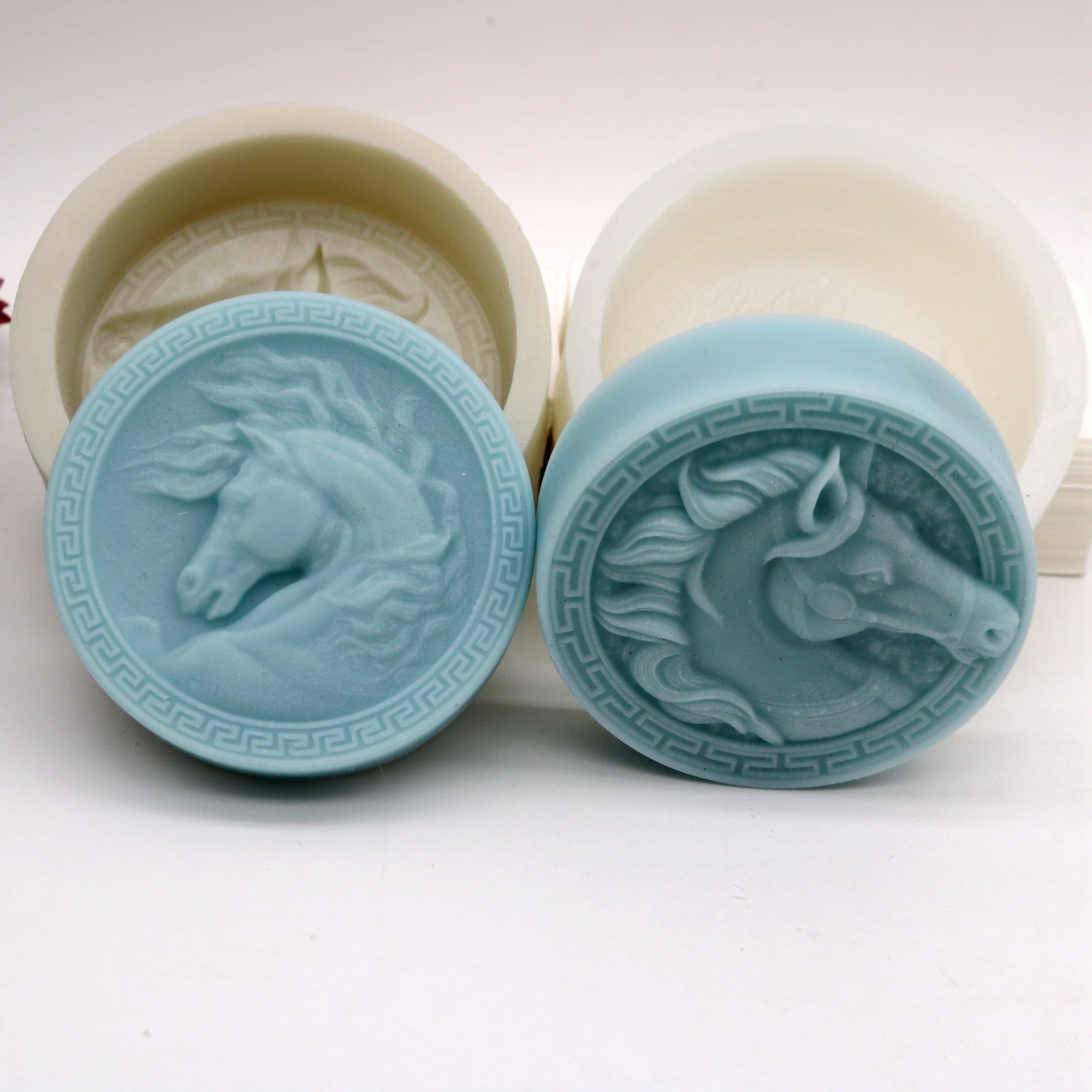 Silicone Circular Soap Mold Horse Bar Soap Mould Soap Lotion Bar Tool 2 Styles