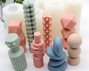 Geometry Candle Mold Silicone Mould Scented Artistic Candle Making Tool 8 Style