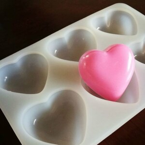 6 Cavity Heart Soap Mold Silicone Handmade Soap Lotion Bar Molding DIY Handmade Valentine's Day Anniversary Gift Tool