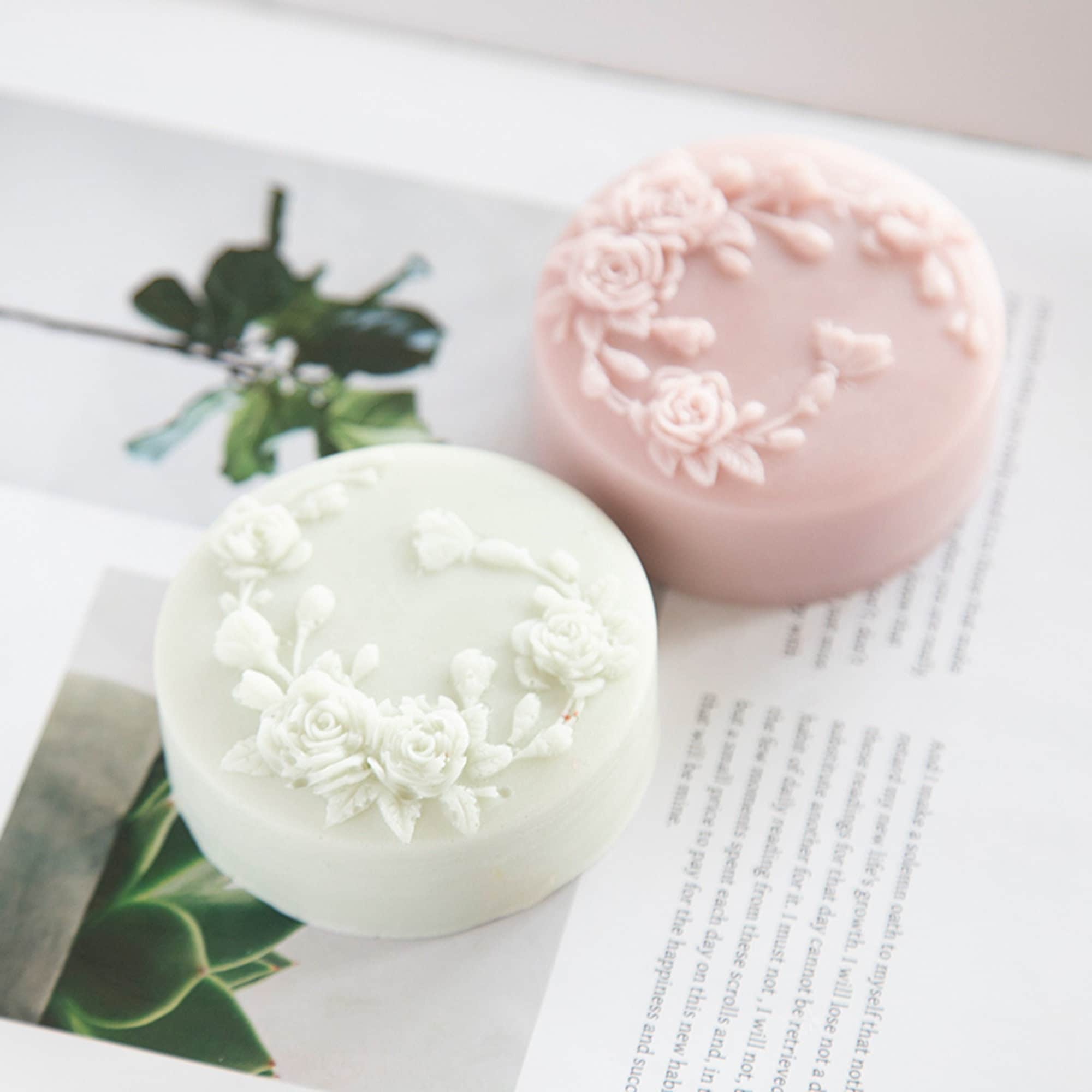 Lovely Round Soap Mold Silicone Rose Soap Bar Mould Handmade - Etsy
