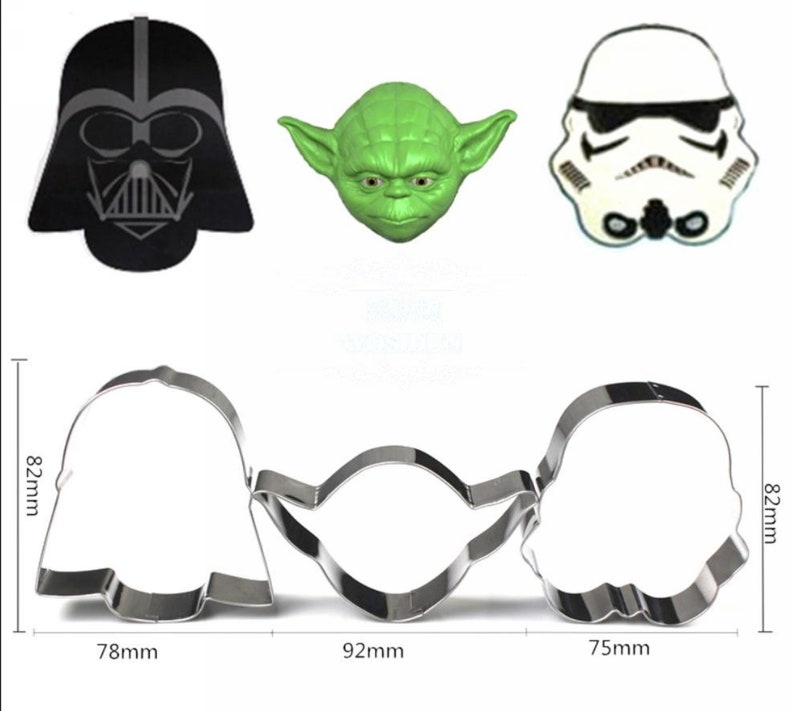 Star wars Cookie Cutters Set Metal Baby Yoda Cookie Cutters Etsy