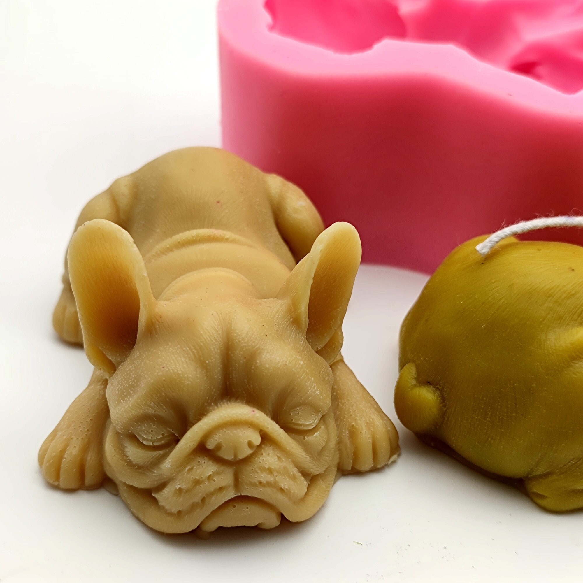 French Bulldog Dog Head Silicone Mold for Chocolate, Ice Cube, Fondant,  Candle, Plaster, Mini Soap, Wax Crayon Melt, Cake Decorating 