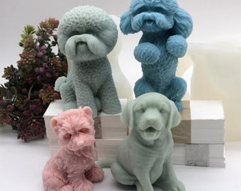 Silicone Dog Mold: Chocolate, Candy, Cake Topper, Candle, Resin, Plaster Decoration DIY Tool Puppies