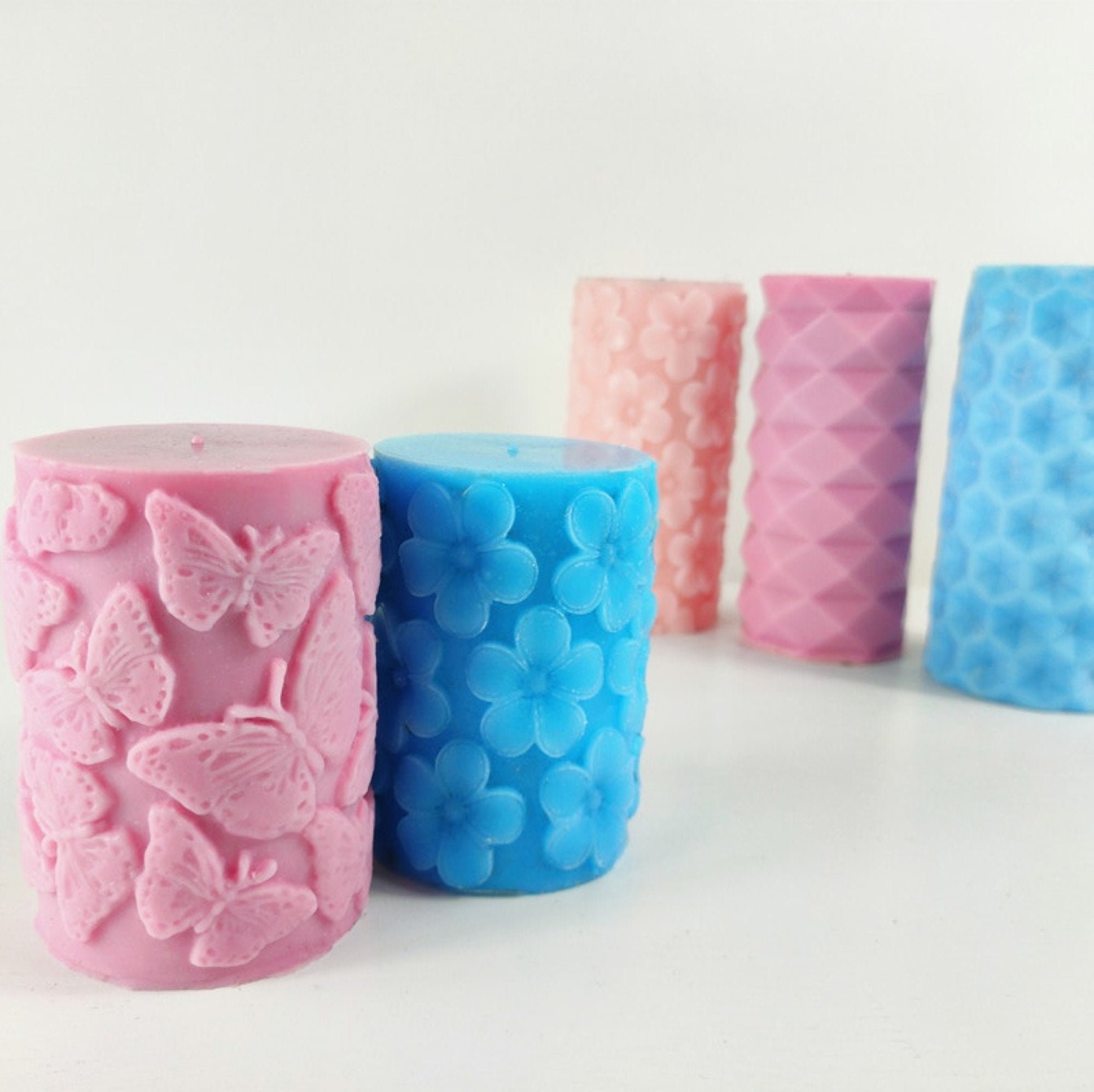 Pretty Candles Molds With Pattern For Hand made Candle Scented Etsy