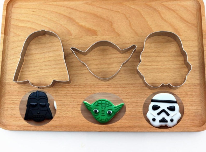 Star wars Cookie Cutters Set Metal Baby Yoda Cookie Cutters Etsy