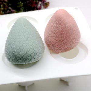 Strawberry Silicone Molds: 8-Cavity Pudding, Jelly, Soap, Candle, Lotion Bar Making Tool