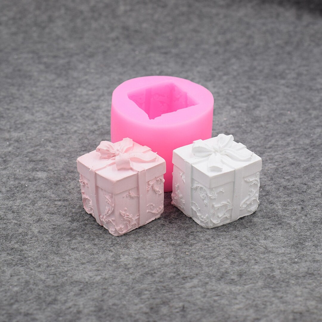 3D Gift Box Mold for Candle Making Fondant Cake Decoration Mother's Day