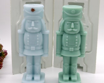 Nutcracker Mold For Candles Resin Plaster Christmas Soldier Ornaments Making Tool