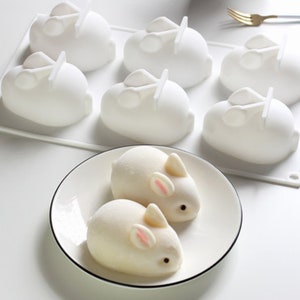 Large Cartoon Embossed Vertical Ears Rabbit Egg Silicone Candle