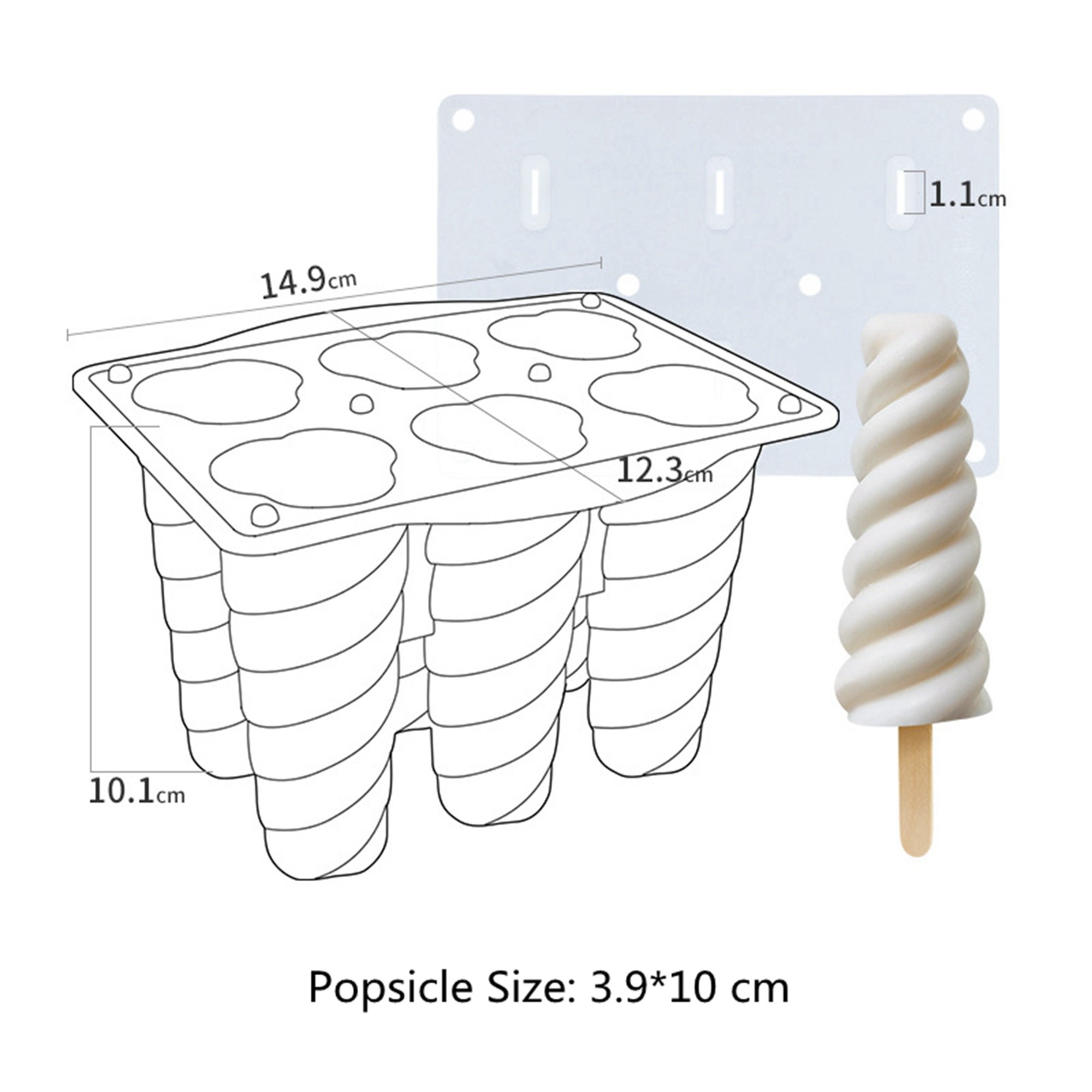 Silicone Mold – Ice Cream Bar / Cake Pop / Fillable Popsicle 3-1/2″ – Cake  Connection