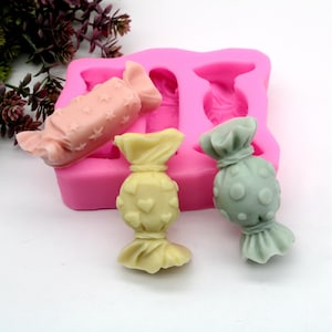 Silicone Candy Mold: Chocolate, Fondant , Cake Topper, Soap, Resin Charm Making 3-Hole
