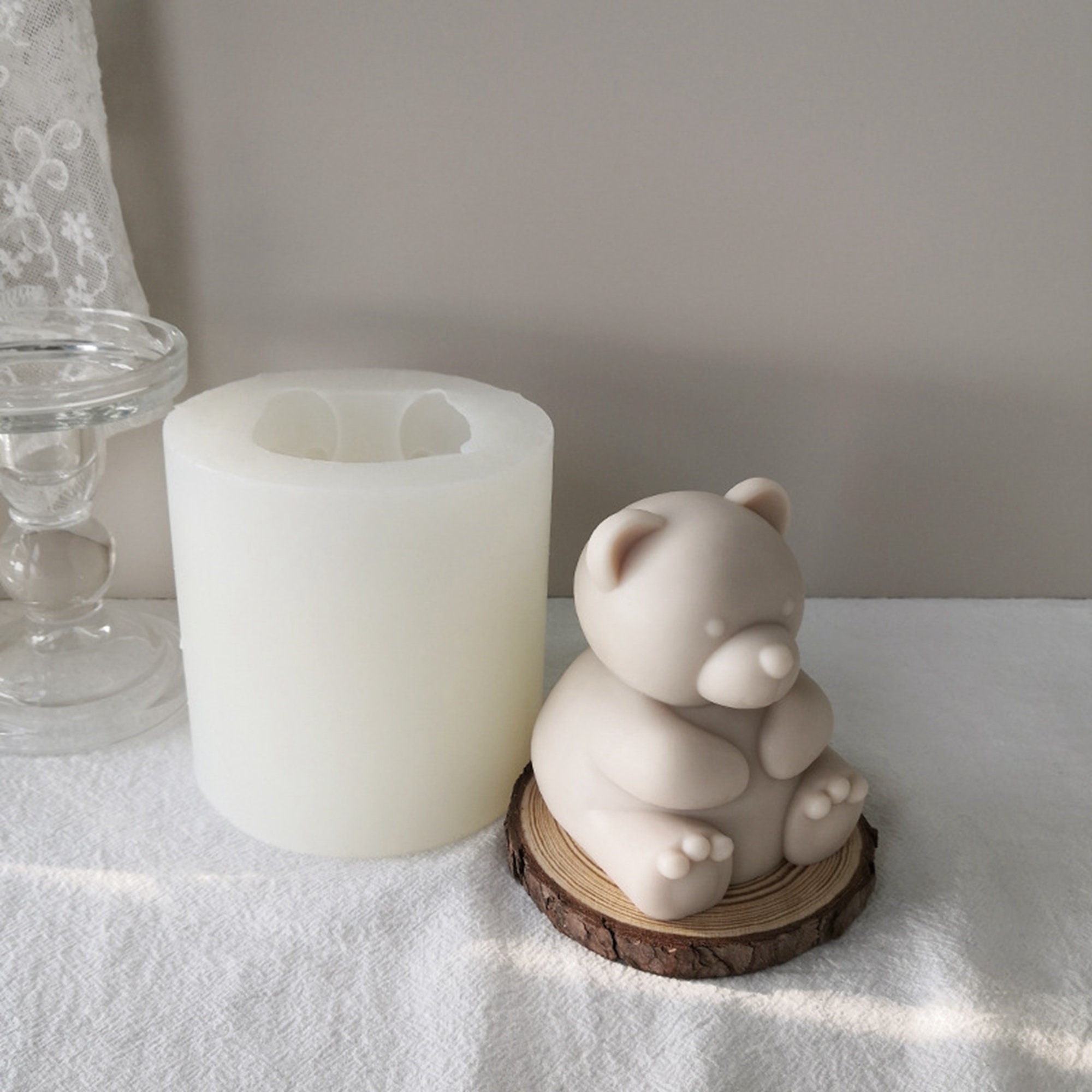 Precioso molde de oso de silicona para velas aromáticas hechas a mano,  herramienta para hacer adornos, 2 estilos -  México