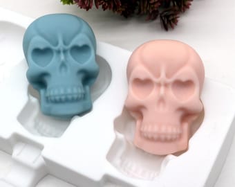 Skull Ice Pops Mold: Silicone Ice-lolly Mould with Sticks
