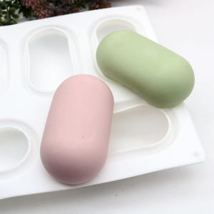 Moldes de silicona para cápsulas de 8 cavidades, herramientas para hacer mousse, pasteles, jabón, loción y barras