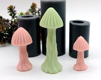 Silicone Mushroom Mold For Scented Candle Plaster Epoxy Resin Ornaments Making Tool 3 Size