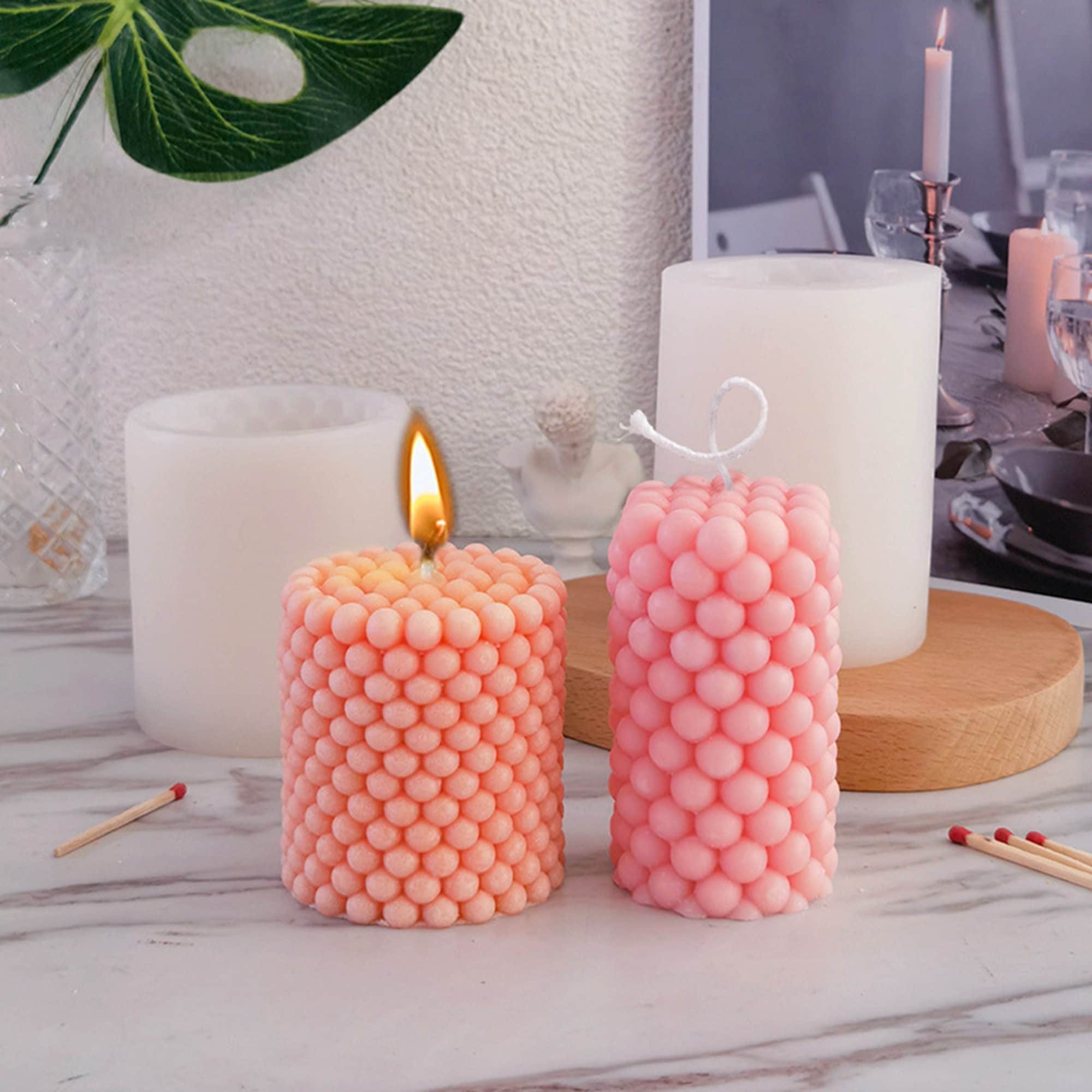Silicone Bubble Column Candle Mold, Silicone Cylindrical Candles