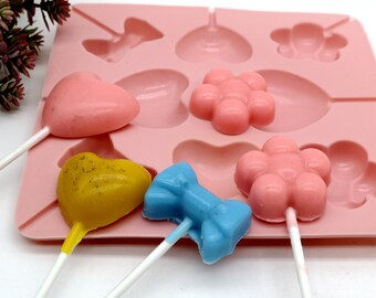 Silicone Lollipop Mold with 20 Sticks: Candy Chocolate Bonbon Tool
