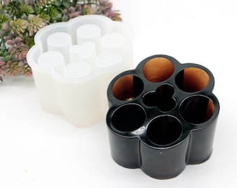 Silicone Lipstick Storage Box Mold: Epoxy Resin Organizer Making Tool