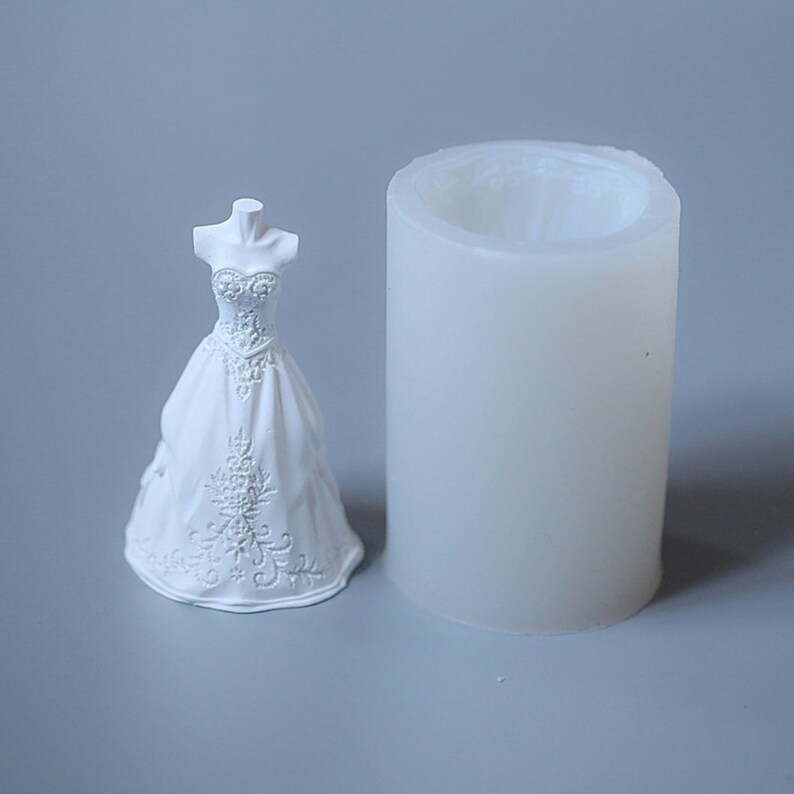 3D Silicone Wedding Dress Mold for Fondant Cake Planster Etsy