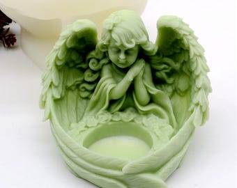Angel Candle Holder Silicone Mold: Resin Clay Plaster Ornaments Making