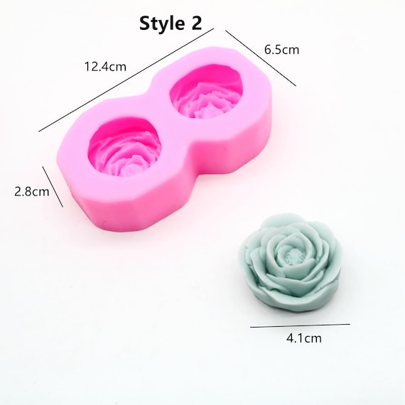 Pack De 2 Moldes De Silicona Flor De Rosa Para Velas, Jabón, Chocolate Y Resina – Fáciles De Desmoldar